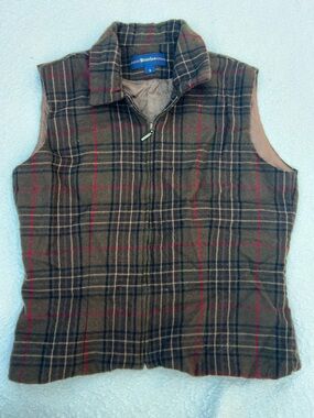 VTG Breeches 100% Wool Plaid Full Zip Vest Size 4 Made in USA